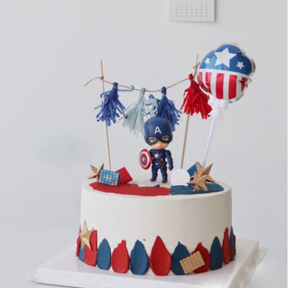 Phụ kiện trang trí bánh sinh nhật bánh kem - Set 6 anh hùng Mavel