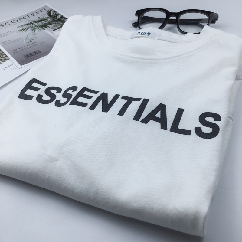 Áo thun tay dài form rộng nam nữ unisex ESENTIAL mặc đôi mặc nhóm, áo phông dài tay 3 màu trắng đen nâu từ 40-70kg | BigBuy360 - bigbuy360.vn