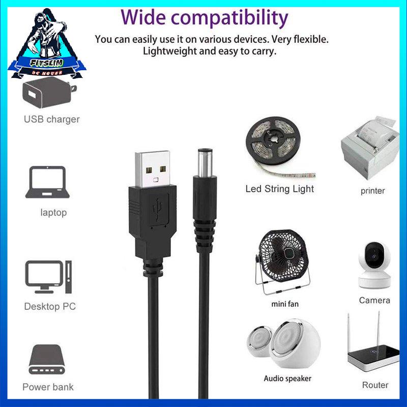 [Fitslim] USB To DC Power Cord 0.8m DC Interface 5.5*2.5 DC Power Wire Adapter