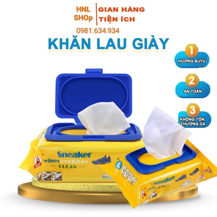 Khăn Giấy Lau Giày Sneaker Siêu Sạch, Giấy Lau Giày Tiện Lợi Hộp 30 Chiếc- HNL