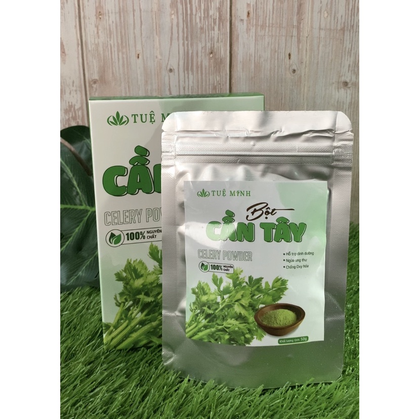 Bột Cần Tây Sấy Lạnh Nguyên Chất 100% Tuệ Minh, Bột Cần Tây Organic Giảm Cân Detox Đẹp Da (Hộp 50 gram)- Hello Organic