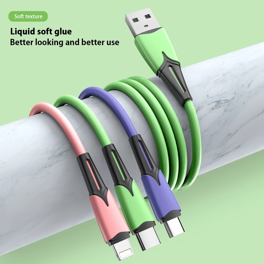 AUGUSTINA Durable Phone Charging 3 In 1 Fast Charging Wire Fast Charging Cable For iPhone12 XS X XR Portable USB To Type-C/Micro Male to Male IOS Plug 3A Type-c Cables