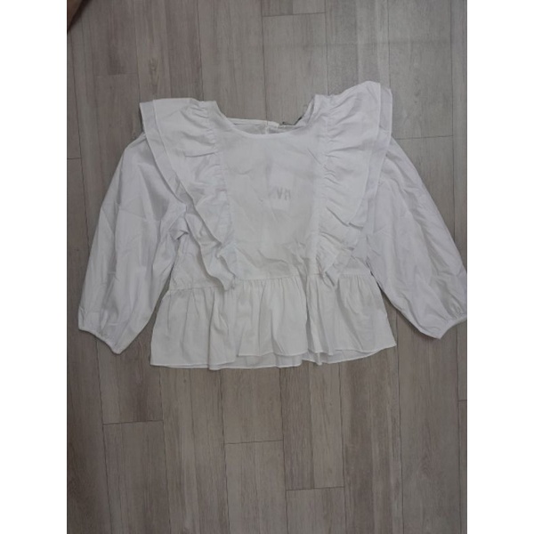 Áo kiểu babydoll ZRa VNXK áo sơ mi cổ viền bèo baby doll xuất khẩu dư xịn zr