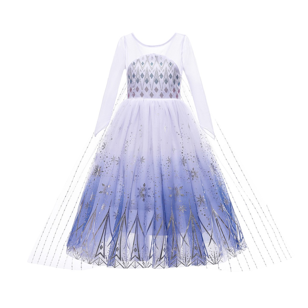 Váy Nữ hoàng Elsa kèm tà dài cho bé gái 3-11 tuổi - Mẫu mới Frozen 2