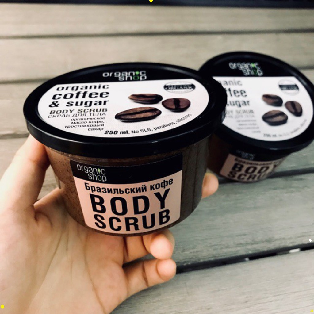 Tẩy Da Chết Body Organic Shop Dưỡng Da Trắng Sáng Của Nga, kem tẩy tế bào chết toàn thân MIU