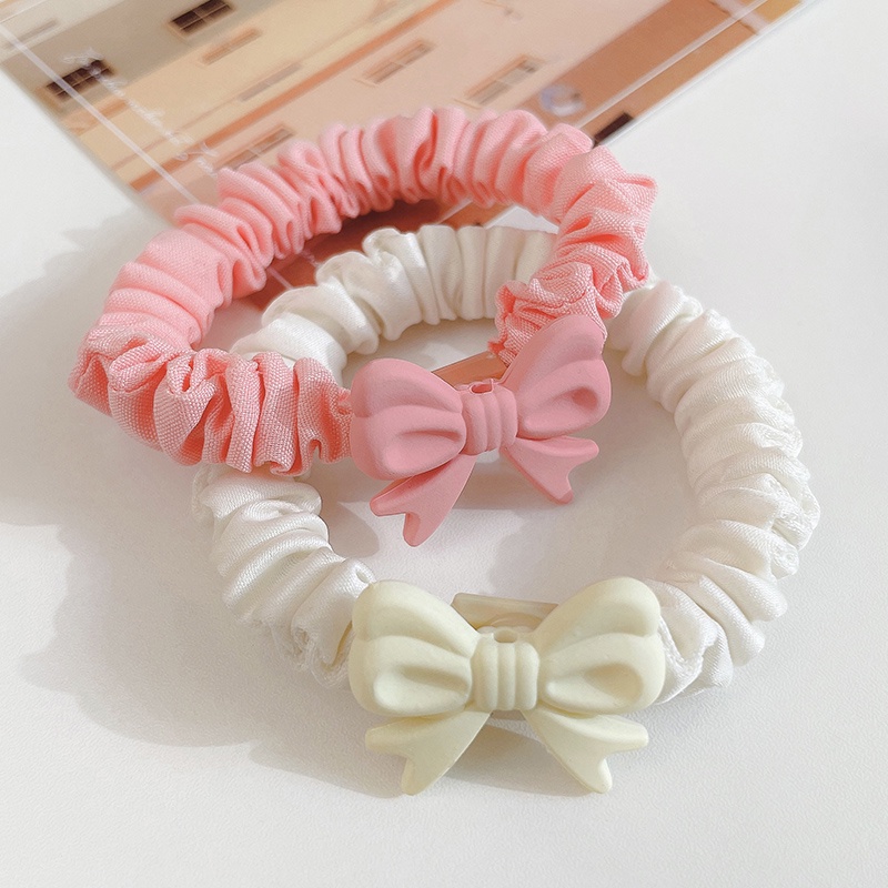 Dây Cột Tóc Cao Su Co Giãn Đính Nơ Dễ Thương Cho Nữ