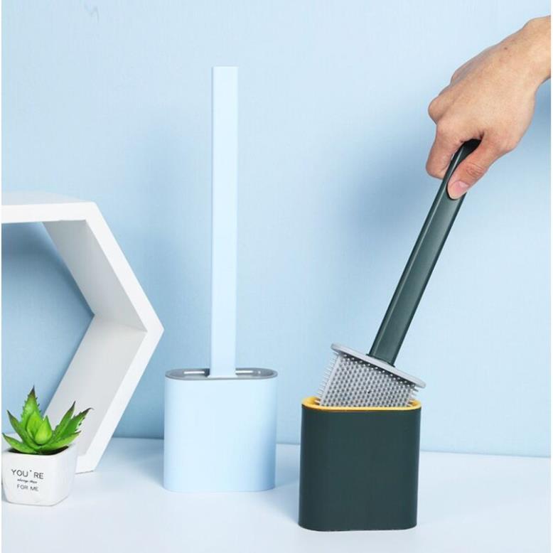 Chổi cọ vệ sinh nhà tắm toilet bồn cầu bằng silion có hộp đựng dán tường T1 ( tuyển khách sỉ)