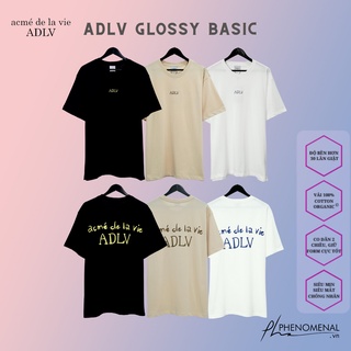 Áo adlv glossy basic vải 100% cotton dày cao cấp, áo thun adlv tay lỡ form rộng unisex