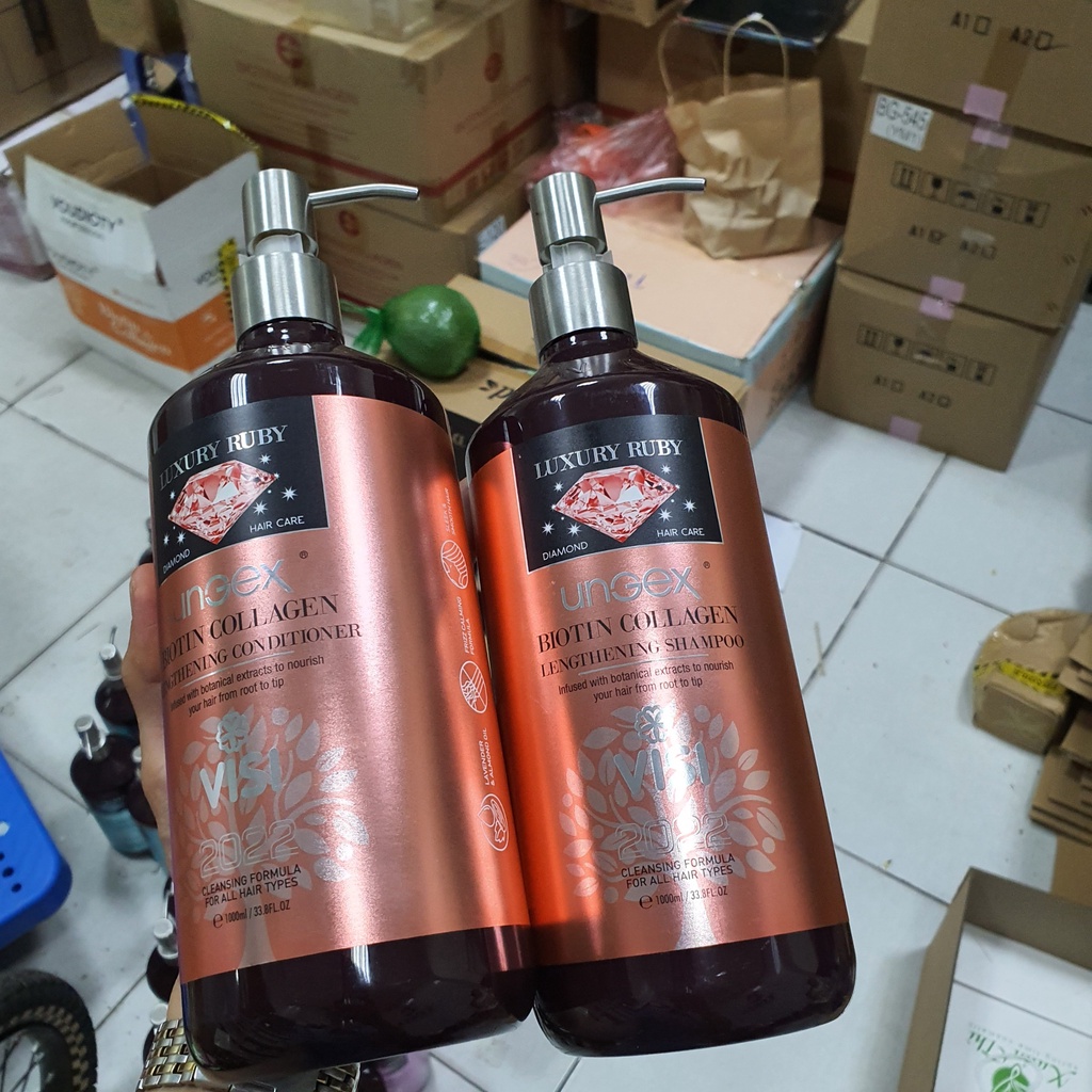 Dầu Gội Xả BIOTIN & COLLAGEN LUXURY RUBY LENGTHENING Perfum - Hương Nước Hoa Đủ 5 Mùi cặp 1000ml hàng chính hãng