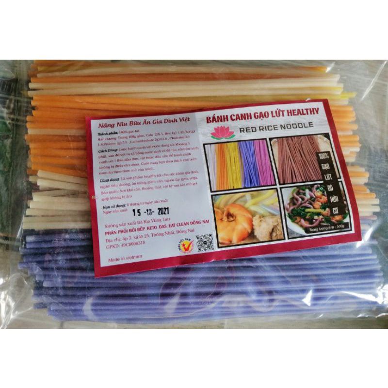 1kg bánh canh lứt đỏ, bánh canh ngũ sắc healthy giảm cân eatclean