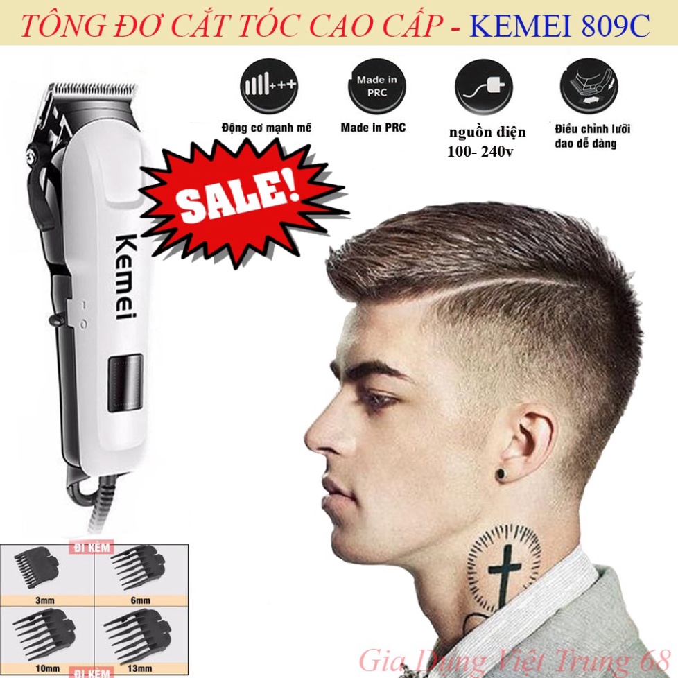 Tông Đơ Cắt Tóc Có Dây Và Không Dây Kemei Km 809C, Máy Hớt Tóc Gia Đình, Trẻ Em, Chuyên Nghiệp