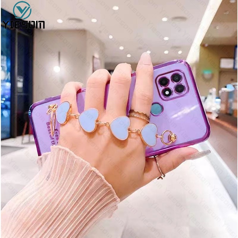 Ốp Điện Thoại Bảo Vệ Camera Kèm Dây Đeo Cổ Tay Sang Trọng Cho Realme C31 C35 C21Y C25Y C25 C21 C20 C17 C15 C11 2021 C12