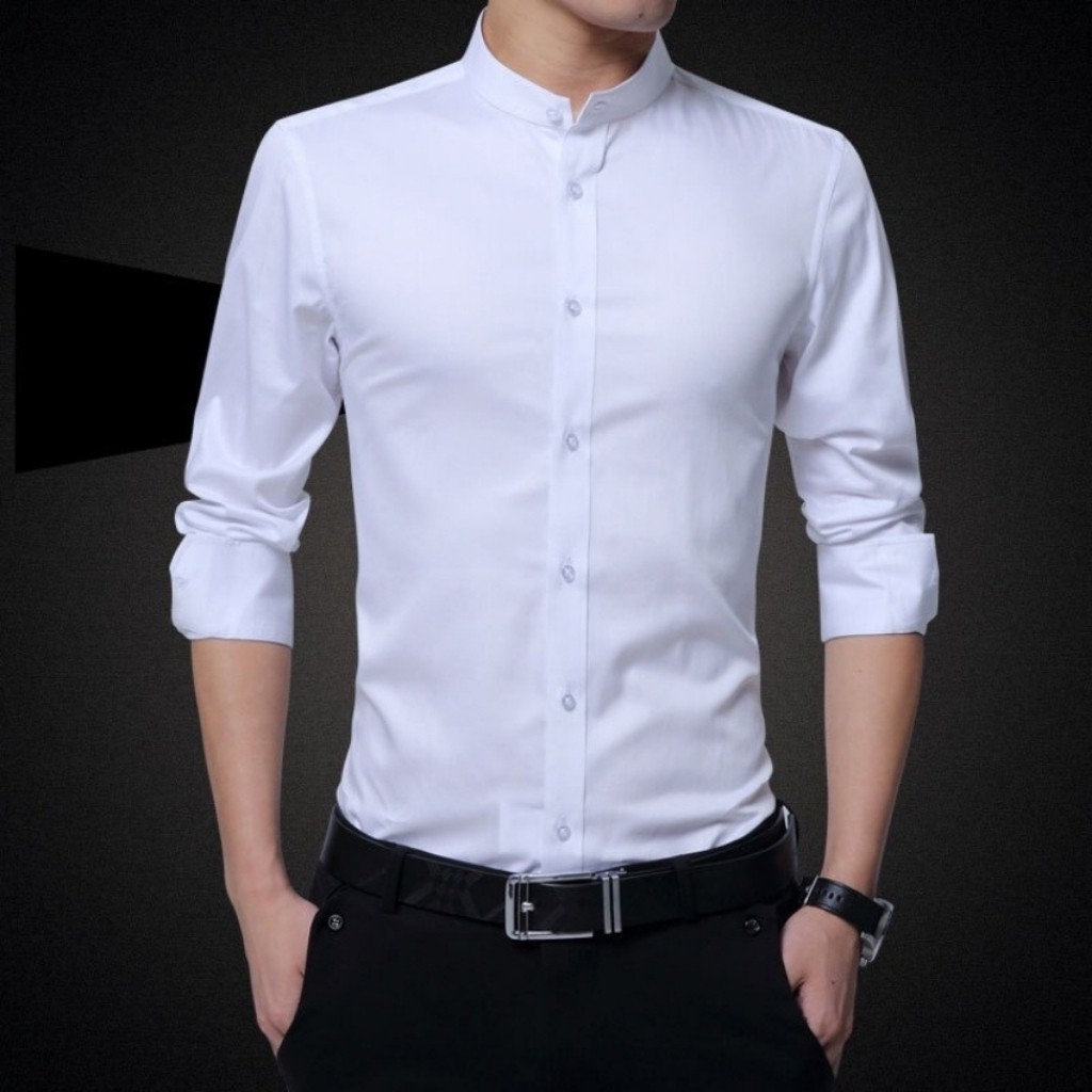 Áo Sơ Mi Nam Trơn Tay Dài Cổ Trụ Mẫu VK09 Thời Trang Cao Cấp PONIVA Co Dãn Trẻ Trung Năng Động