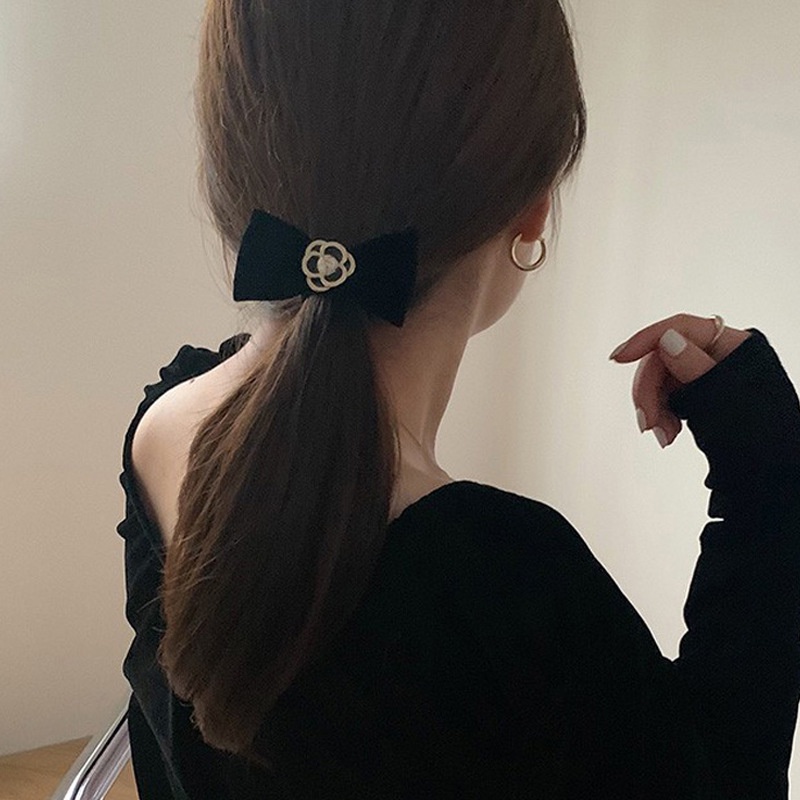Set dây buộc tóc co giãn thắt nơ ruy băng thiết kế Hàn Quốc cho nữ
