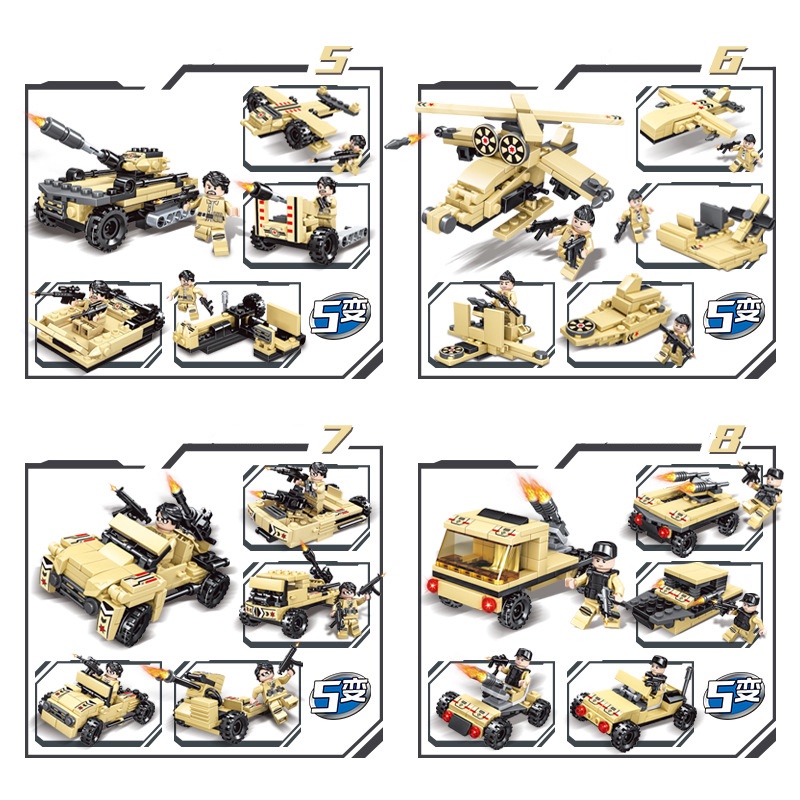 Bộ đồ chơi lắp ráp Lego Cảnh Sát Đặc Nhiệm, Lego SWAT gồm Máy bay / Xe Tăng quân sự