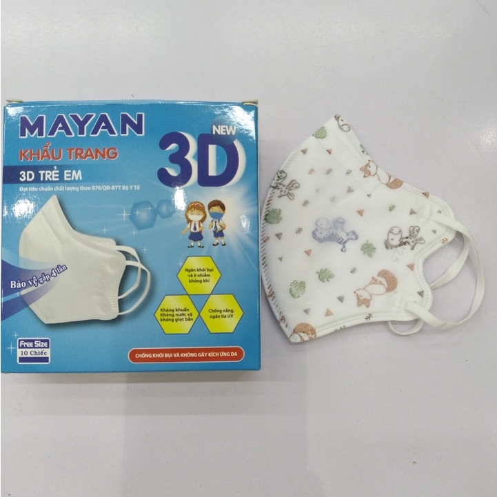 Khẩu trang Mayan 3D cho người lớn và cho bé