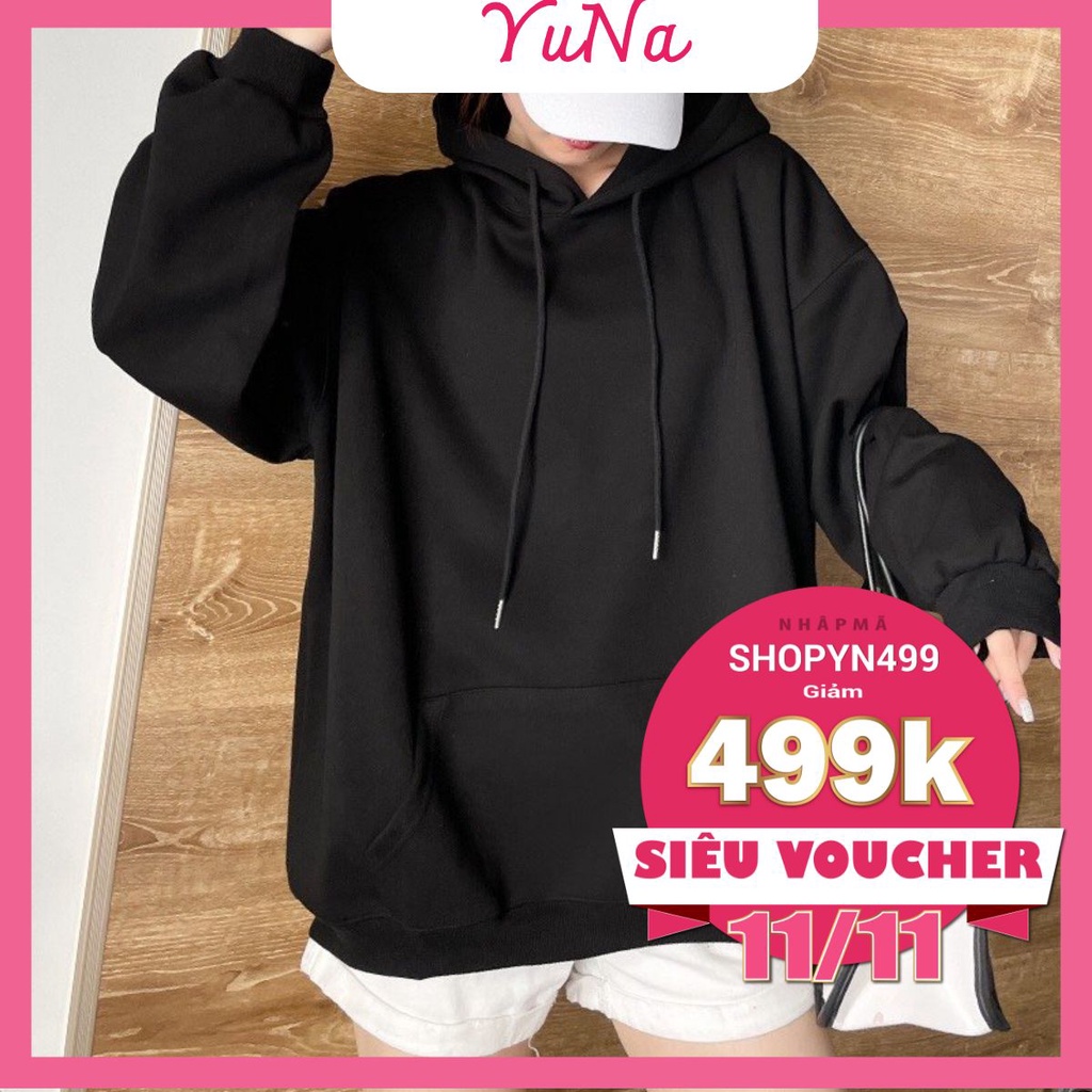 Áo hoodie nữ Maika nỉ da cá cao cấp form rộng phong cách Ulzzang, phụ kiện thời trang YUNA | BigBuy360 - bigbuy360.vn