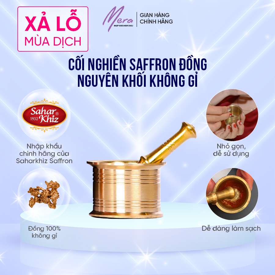Cối nghiền Dr.Saffron - nghiền nhỏ sợi nhụy hoa nghệ tây