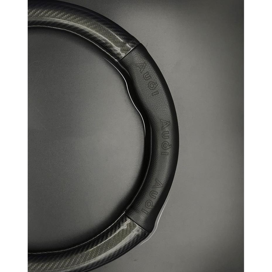 Bọc Vô Lăng Mitsubishi xpander outlander pajero sport triton attrage jolie chất liệu da vân cacbon size 38cm