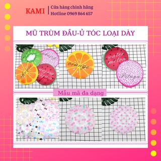 Mũ trùm đầu chụp tóc chống thấm nước hàng loại đẹp dày dặn - giao màu ngẫu nhiên