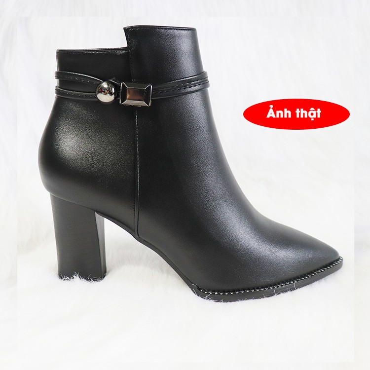 [ Có ảnh thật] Giày boot nữ cổ ngắn đế vuông sang chảnh GBN159 | BigBuy360 - bigbuy360.vn