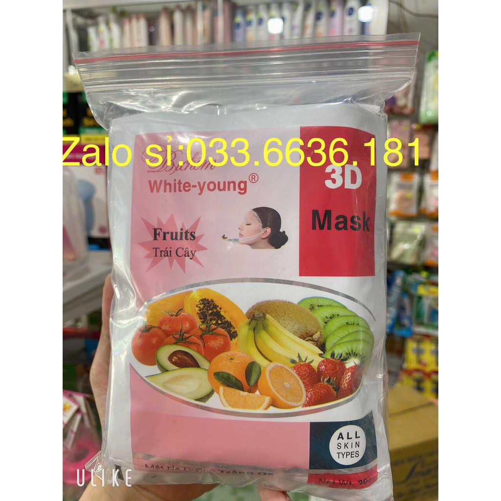 combo 10 miếng mặt nạ 3D Mask trái cây giúp dưỡng mềm,mịn và sáng da