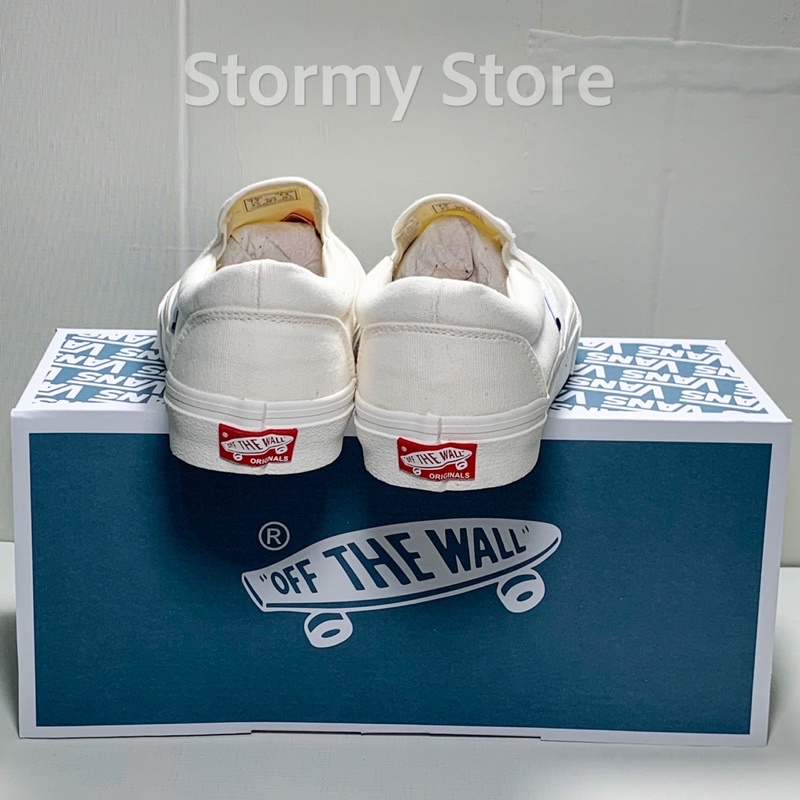 Giày Van Lười Trắng Trơn chuẩn 1:1 Full Box