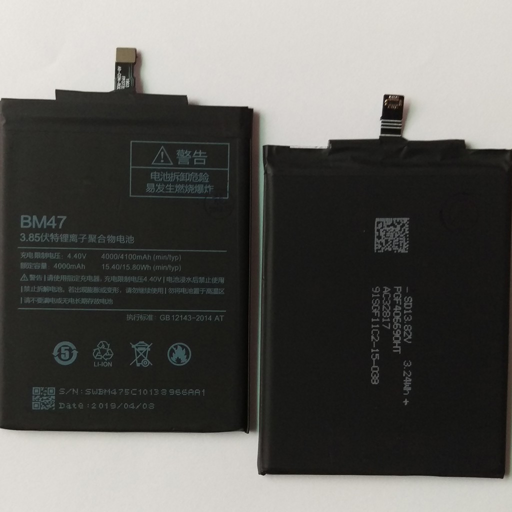 Pin Xiaomi Redmi 4X (BM47) dung lượng 4100mAh Zin / Pin Xiaomi Redmi 3 (BM47)