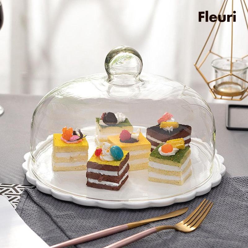 Nắp Đậy Bánh Vòm Bằng Kính Đường Kính 235mm Đường Kính 145mm Trang Trí Tiệc Cưới Gia Đình