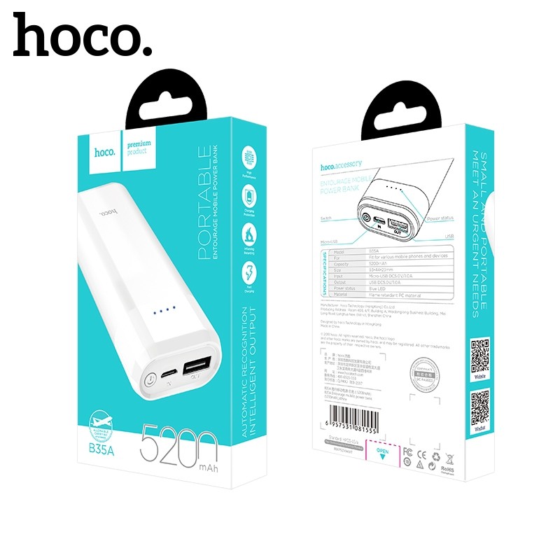 Pin sạc dự phòng Hoco B35A Dung lượng 5200 mAh