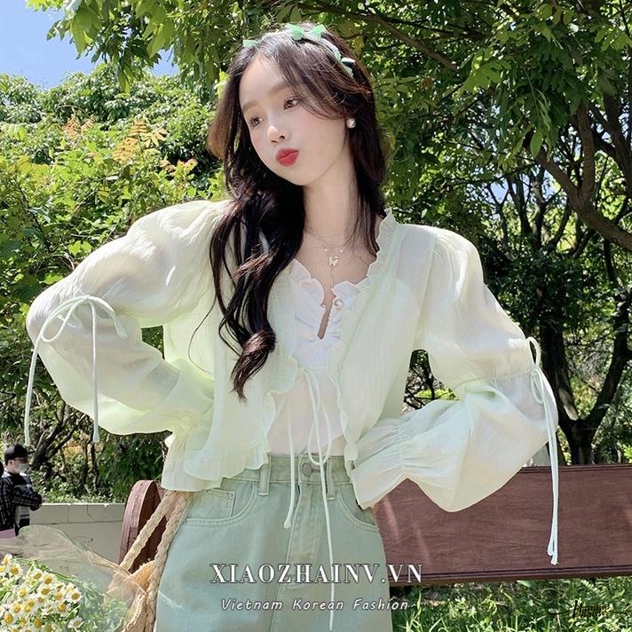 Hannie-Women’s Long SleeveTie-up Sheer Shrug Cover Up