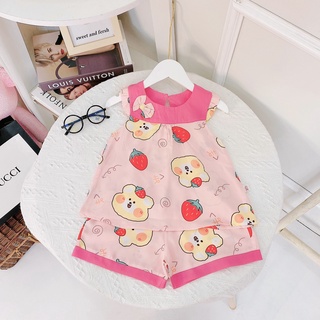 Bộ lanh lụa bé gái Mềm mịn ít nhăn - Lanh Thái dáng baby doll