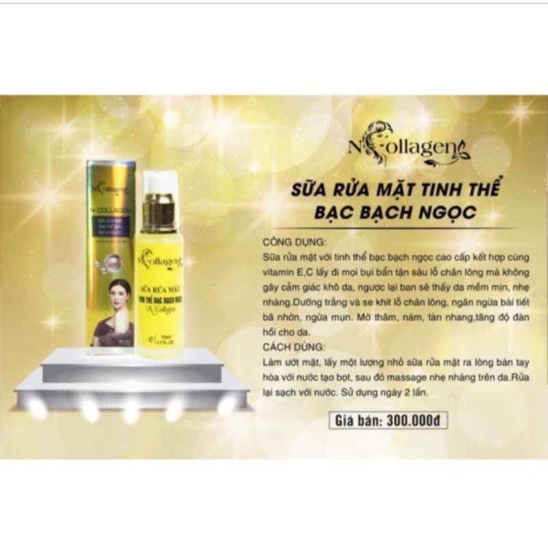 SỮA RỬA MẶT TINH THỂ BẠCH BẠCH NGỌC N_COLLAGEN