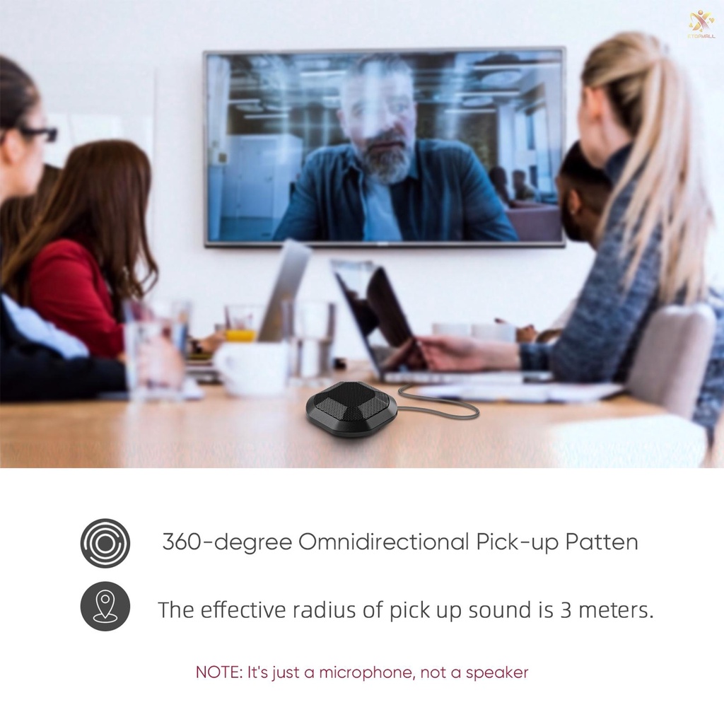Micro Hội Nghị E-T Cổng USB Xoay 360 Độ° Bộ Micro Thu Âm Đa Hướng Không Ồn Cho PC Laptop | BigBuy360 - bigbuy360.vn