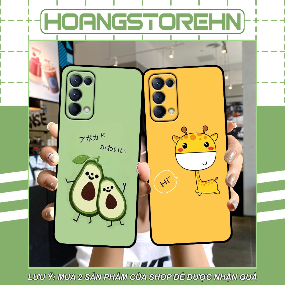 Ốp Oppo Reno5 4G / Reno5 5G / Reno 5 in hình quả bơ, hươu, khủng long siêu dễ thương