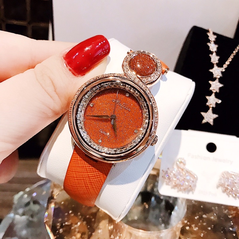 Set đồng hồ nữ Davena cam