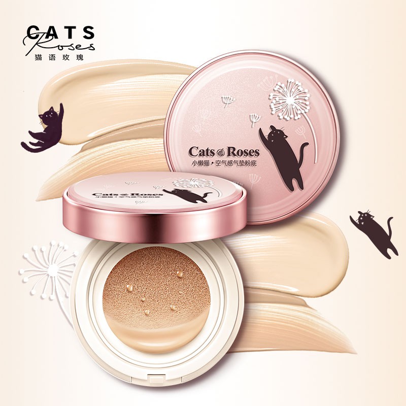 CatsRoses Hồng Đệm Không Khí Phấn Nền Trang Điểm Kiểm Soát Dầu Kem Che Khuyết Điểm Foundation Dưỡng Ẩm Lâu Dài Cho Sinh Viên Đệm Không KhíbbKem Mạnh Kem Che Khuyết Điểm 12g