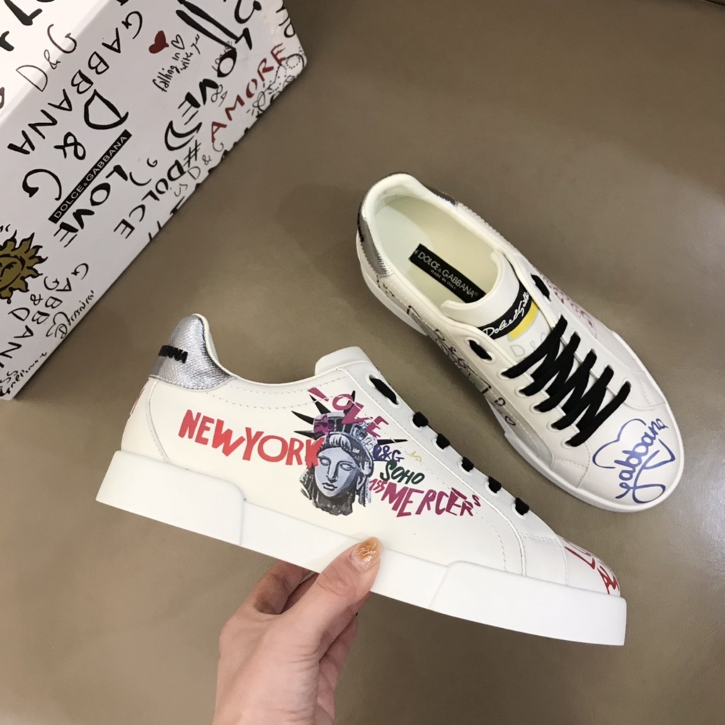Giày sneaker nam da thật thời trang cao cấp Docle & Gabbana DG phong cách trẻ trung, năng động
