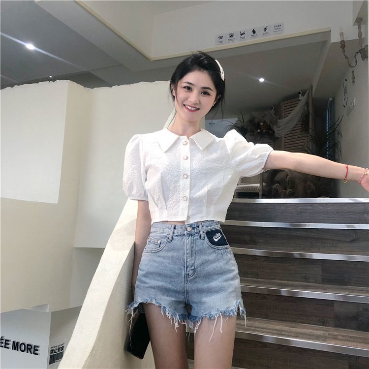 Áo Sơ Mi Tay Ngắn Phong Cách Pháp Thời Trang Mùa Hè Cho Nữ