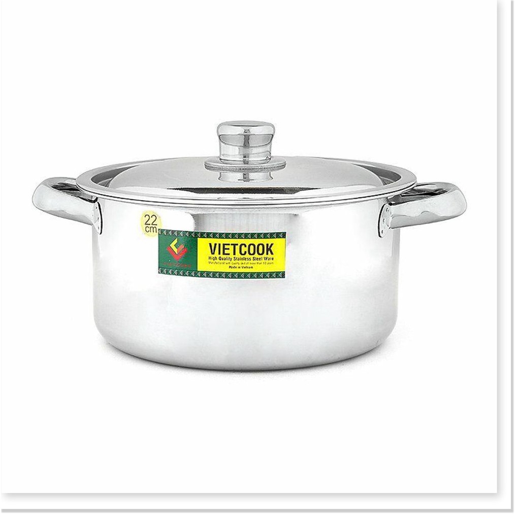 Nồi inox Vietcook nắp inox 3 đáy- size 16cm