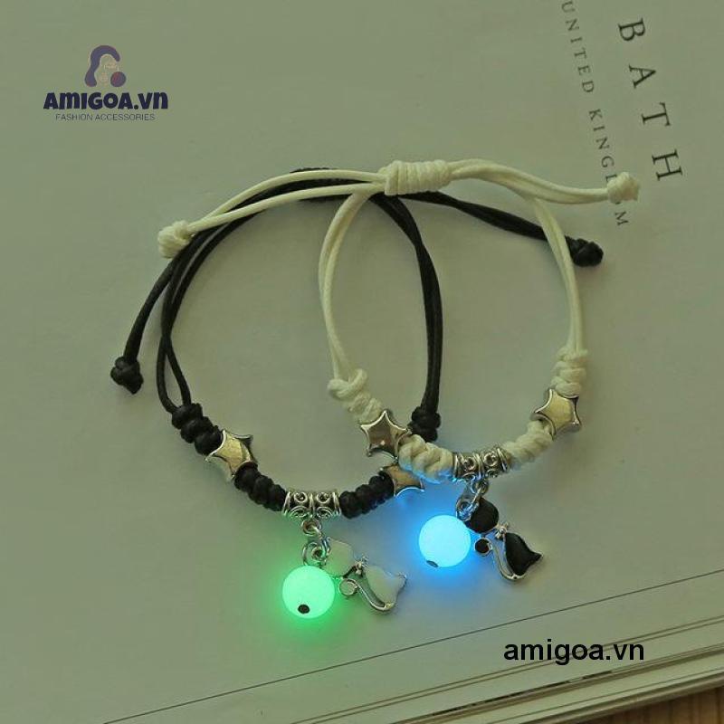 ✨✨Vòng tay lắc tay đơn, vòng đen, trắng, xanh đính đá dạ quang