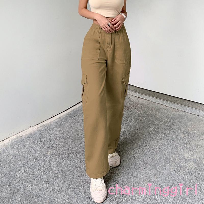 Quần Jean Dài Lưng Cao Màu Sắc Đơn Giản Thời Trang Cho Nữ