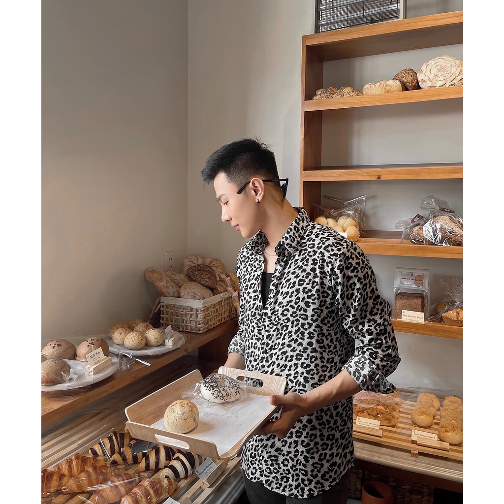 Áo sơ mi nam dài tay form rộng họa tiết vải lụa cao cấp S43