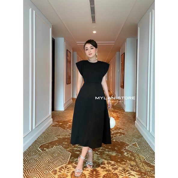 ĐẦM THIẾT KẾ MYLAN STORE MÀU ĐEN CHẤT TAFTA NHẬP CAO CẤP