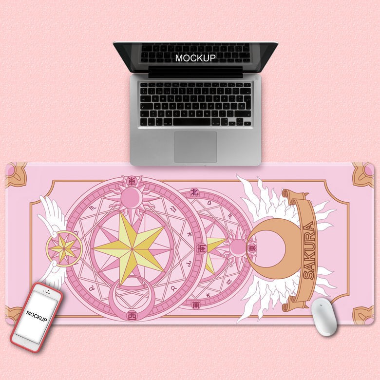 Tấm lót chuột và bàn phím máy tính in hình anime Sakura dễ thương