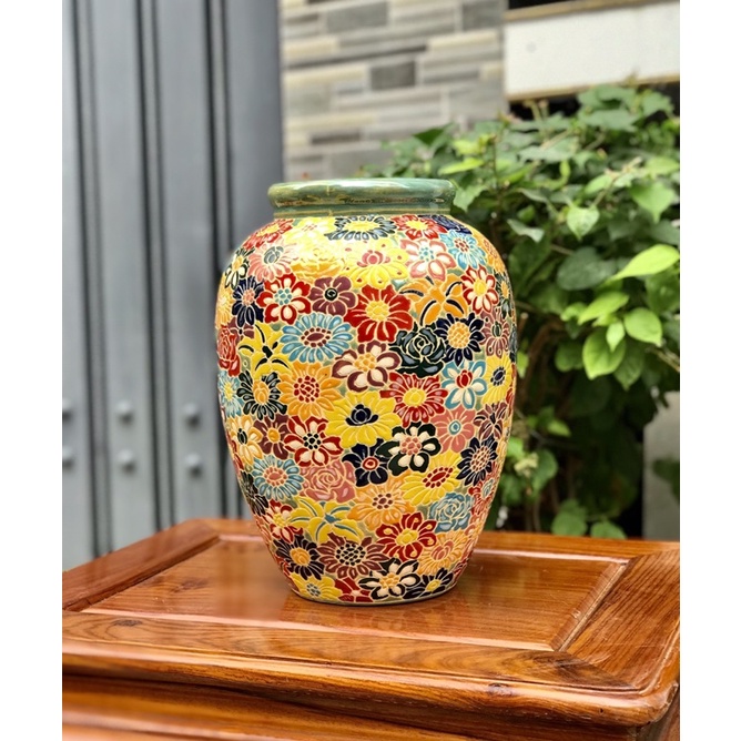 Bình Bách Hoa 30cm full cổ,Trang trí cấm hoa trưng bày