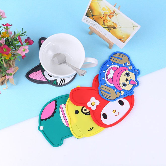 Miếng lót ly silicon hoạt hình dễ thương cute đáng yêu sáng tạo cách nhiệt chống trượt