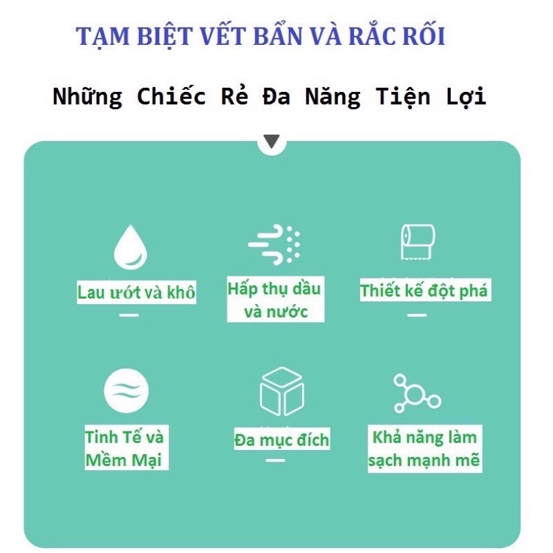 Cuộn giấy lau nhà bếp đa năng có thể tái sử dụng nhiều lần