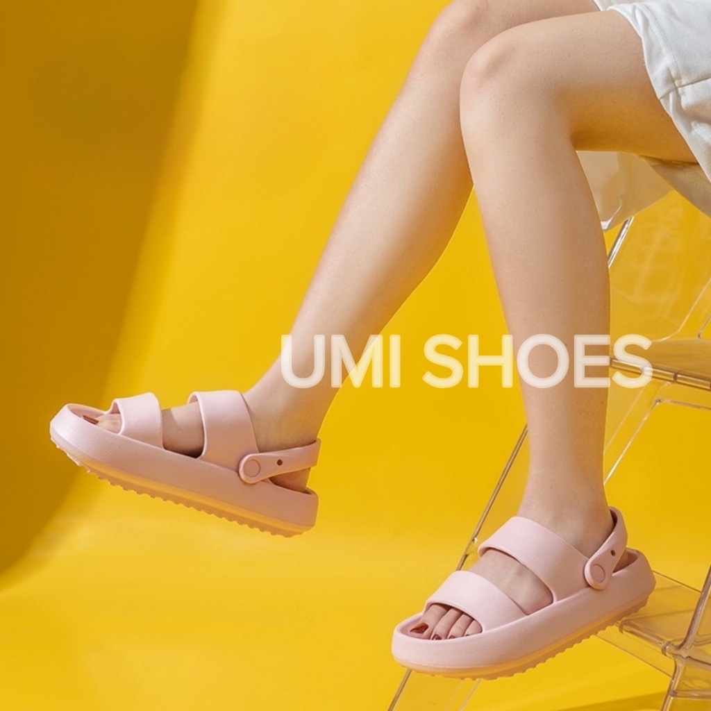 [5 MÀU - LOẠI ĐẸP DẾ DÀY ] Dép nữ quai ngang đế bánh mỳ đúc liền khối bền mới hot trend rửa nước đi lê đế cao 4cm 4 mùa