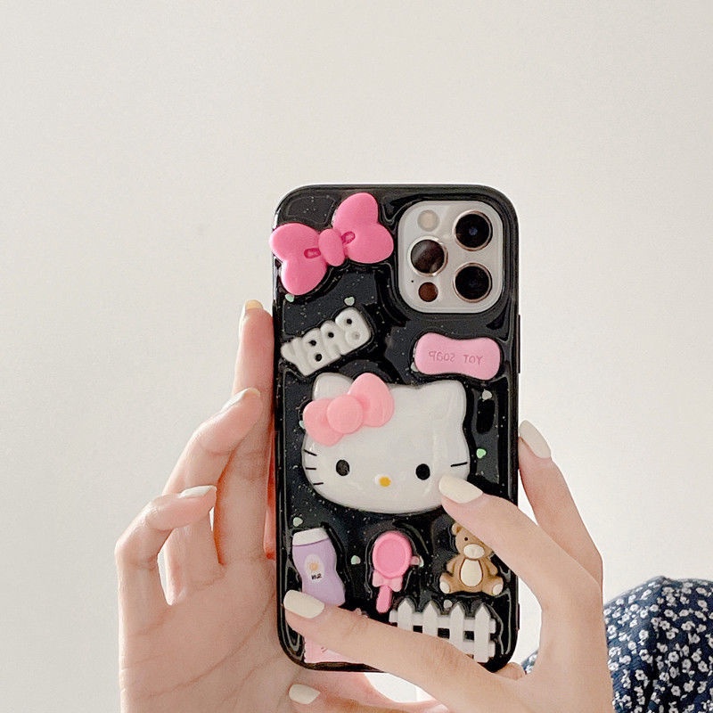 Ốp Điện Thoại Mềm Hình hello kitty Cho Iphone 12Pro xsmax iPhone13 11 7 8 6